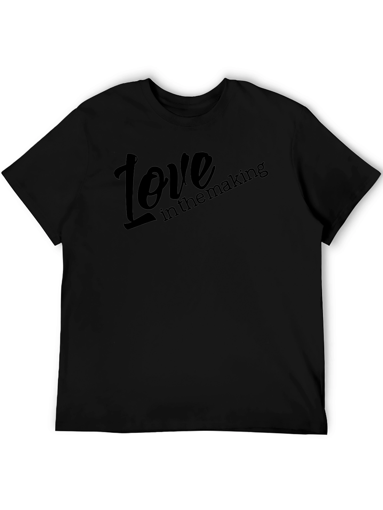 Love in the Making - Stylish Black T-Shirt