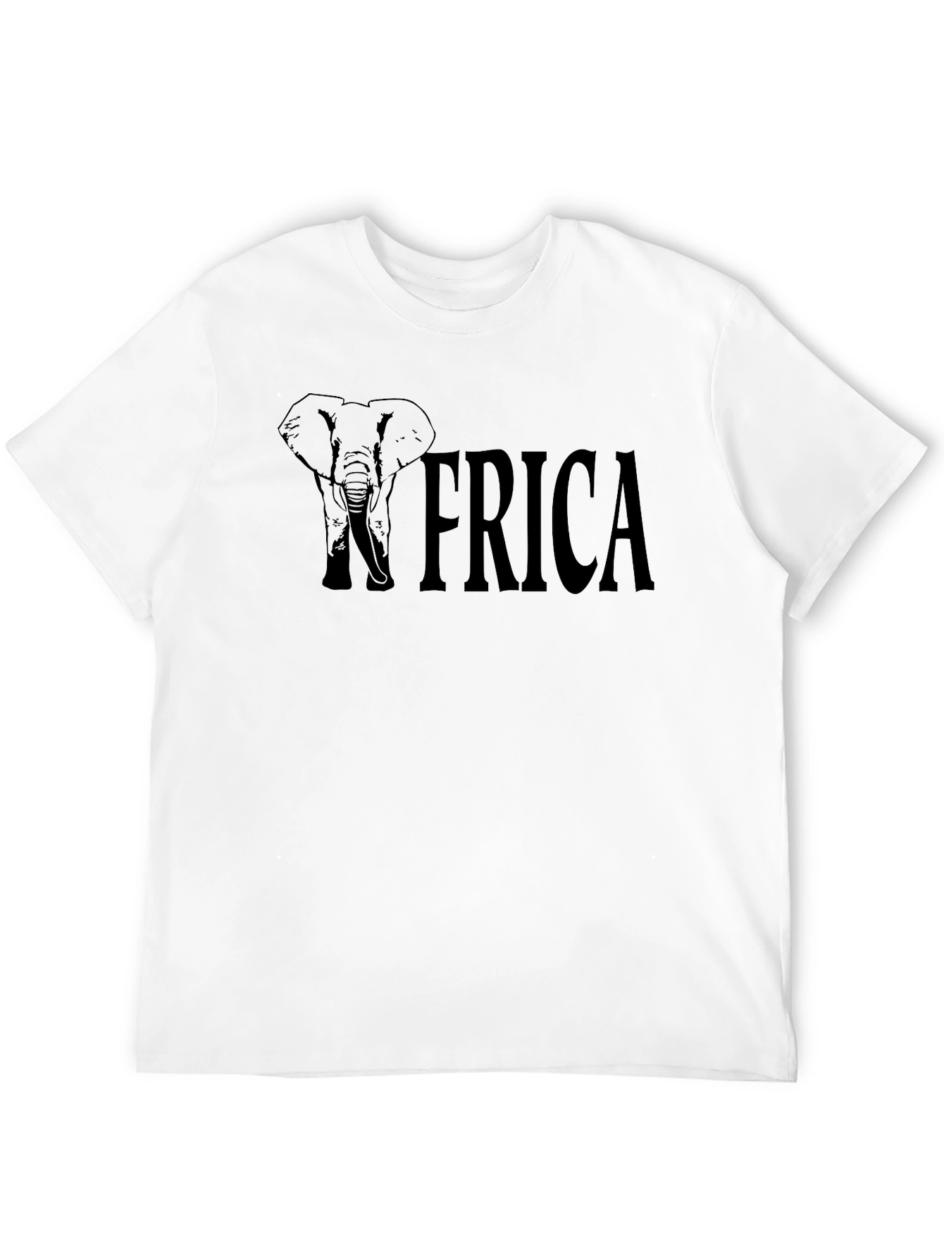 Africa Elephant Graphic Black T-Shirt