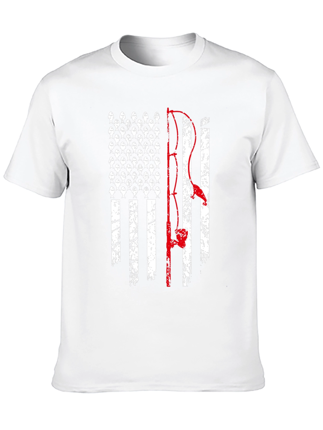 Fishing American Flag Graphic T-Shirt