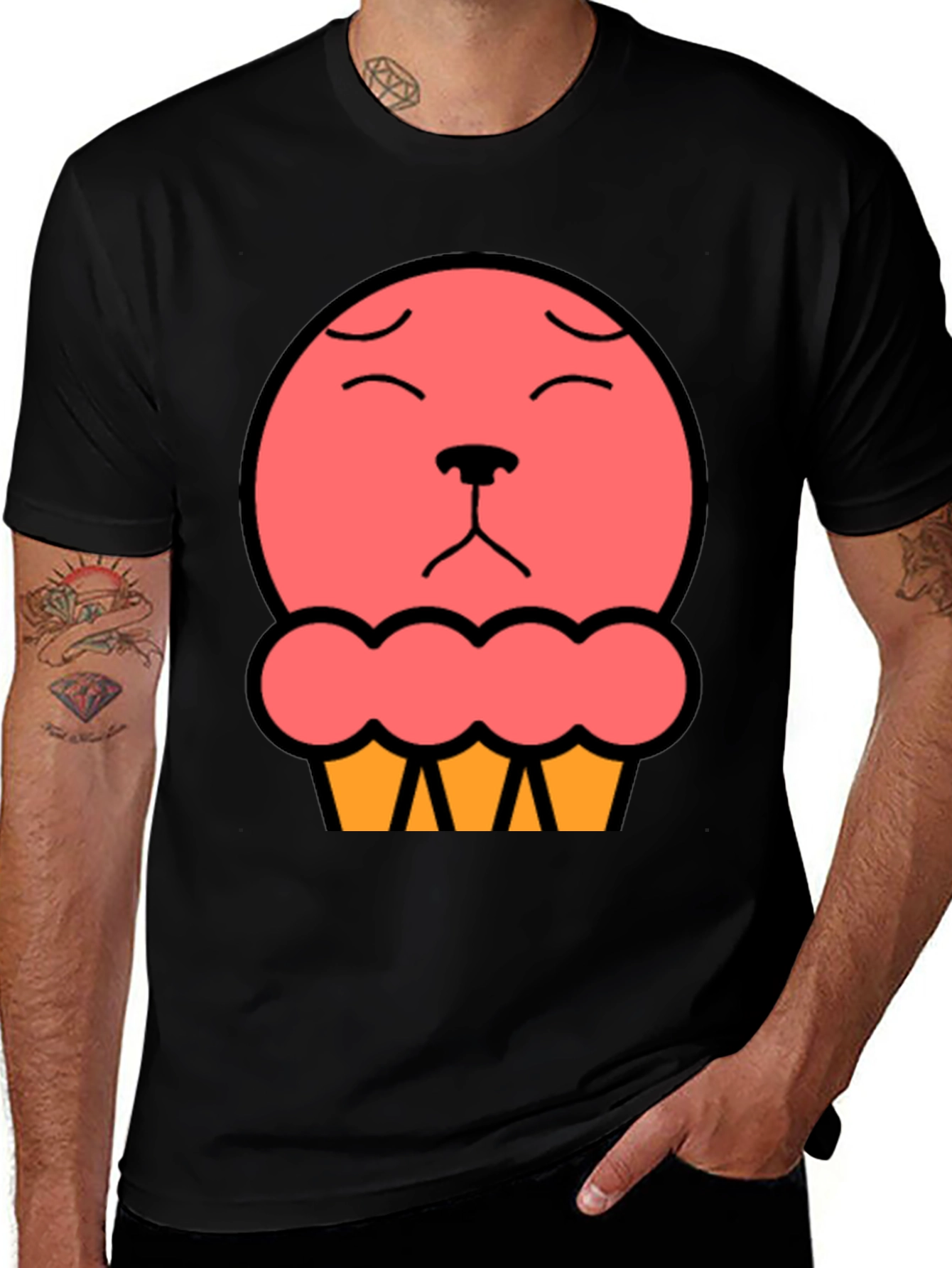Cute Cupcake Bear T-Shirt - Black