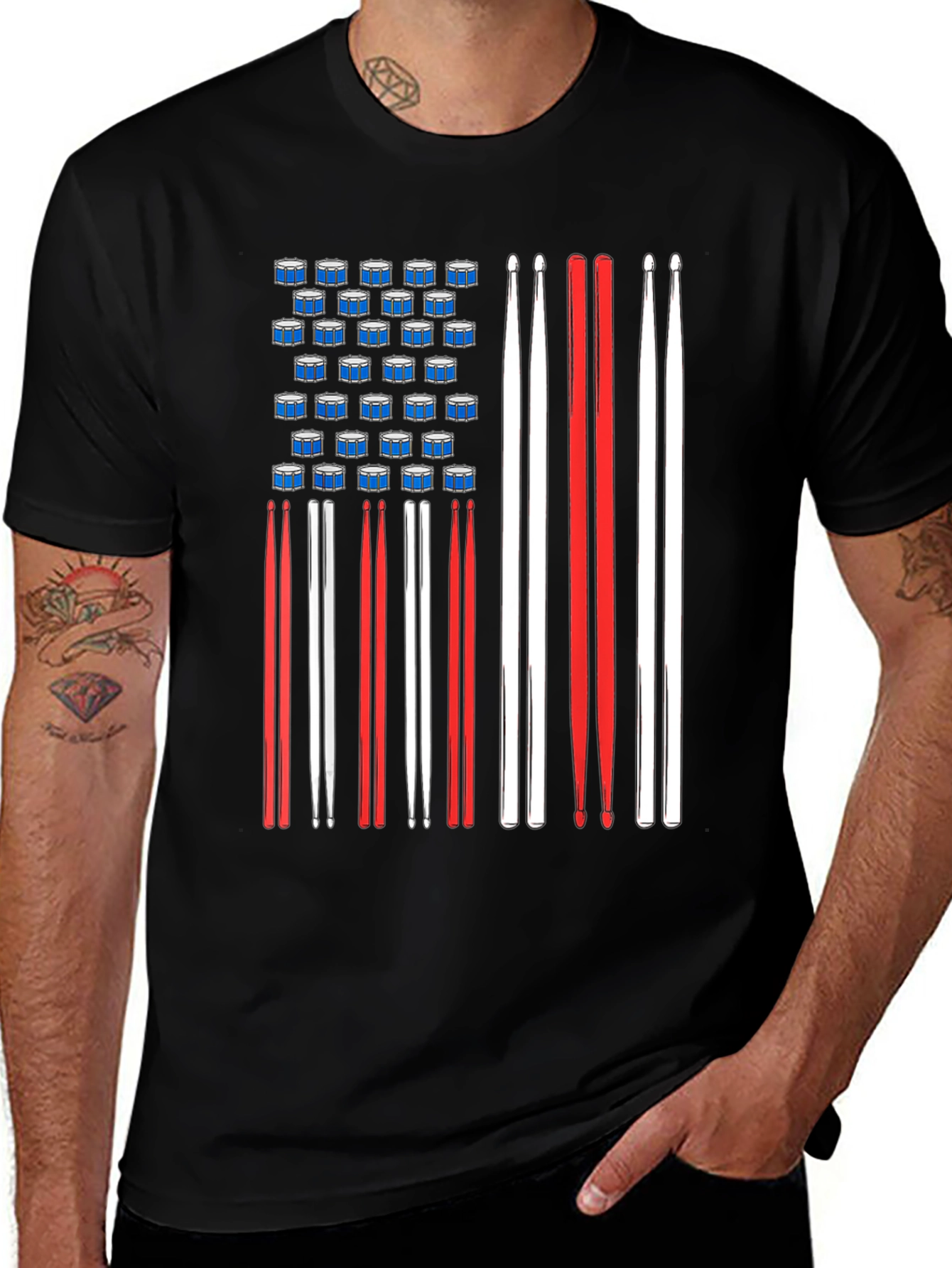 Drummer American Flag T-Shirt