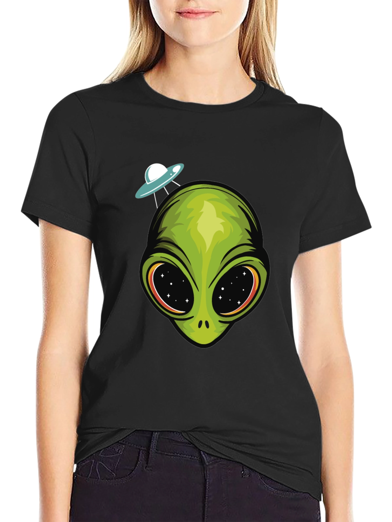 Alien Head UFO T-Shirt - Sci-Fi Graphic Tee