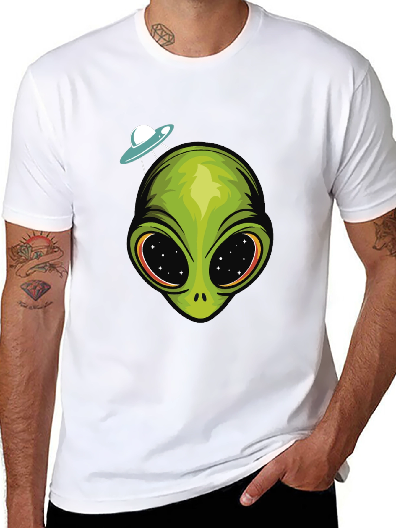 Alien Head UFO T-Shirt - Sci-Fi Graphic Tee