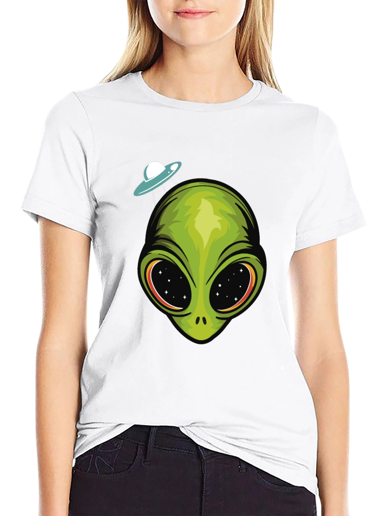 Alien Head UFO T-Shirt - Sci-Fi Graphic Tee
