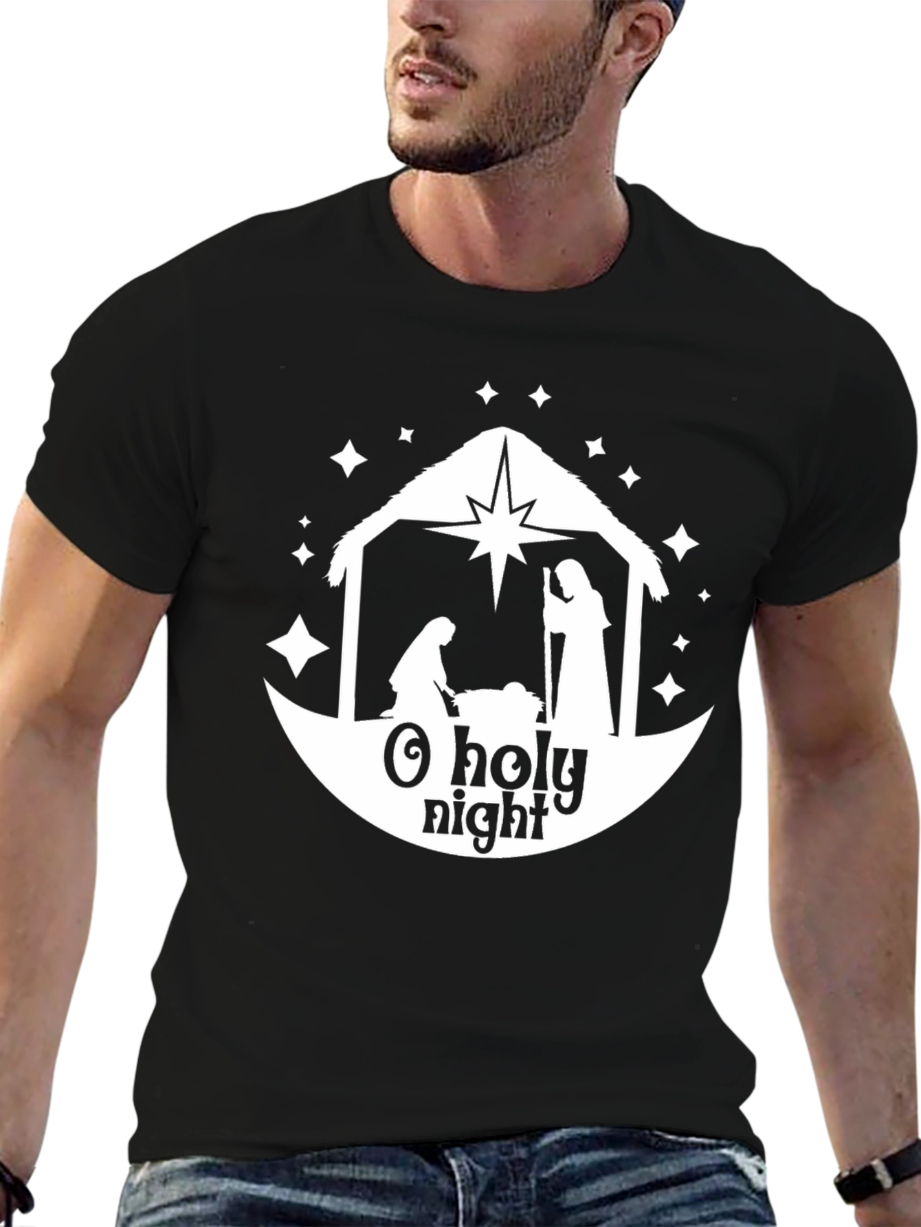 O Holy Night Nativity Scene Graphic Tee
