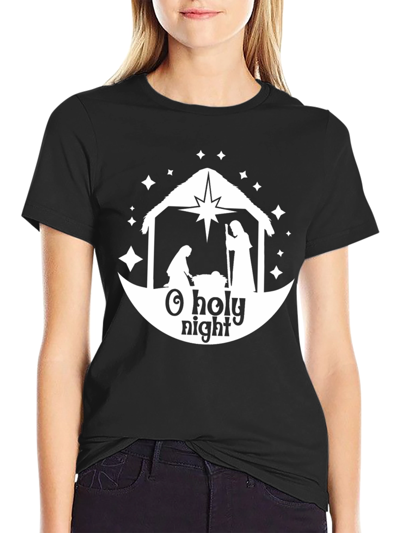 O Holy Night Nativity Scene Graphic Tee