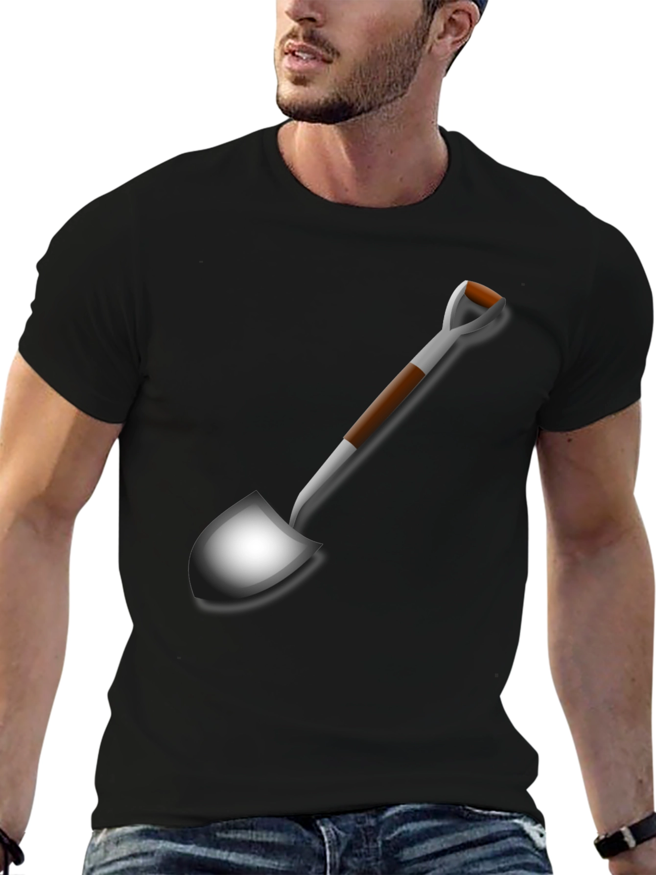 Shovel Graphic Tee - Black Novelty T-Shirt