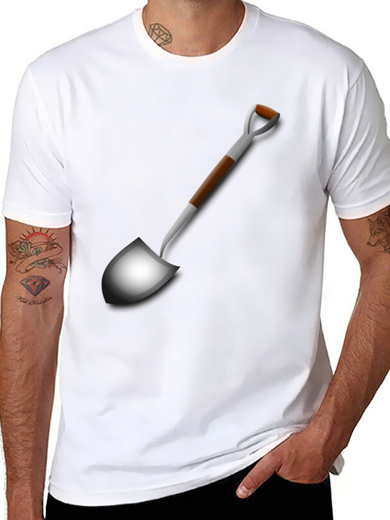 Shovel Graphic Tee - Black Novelty T-Shirt