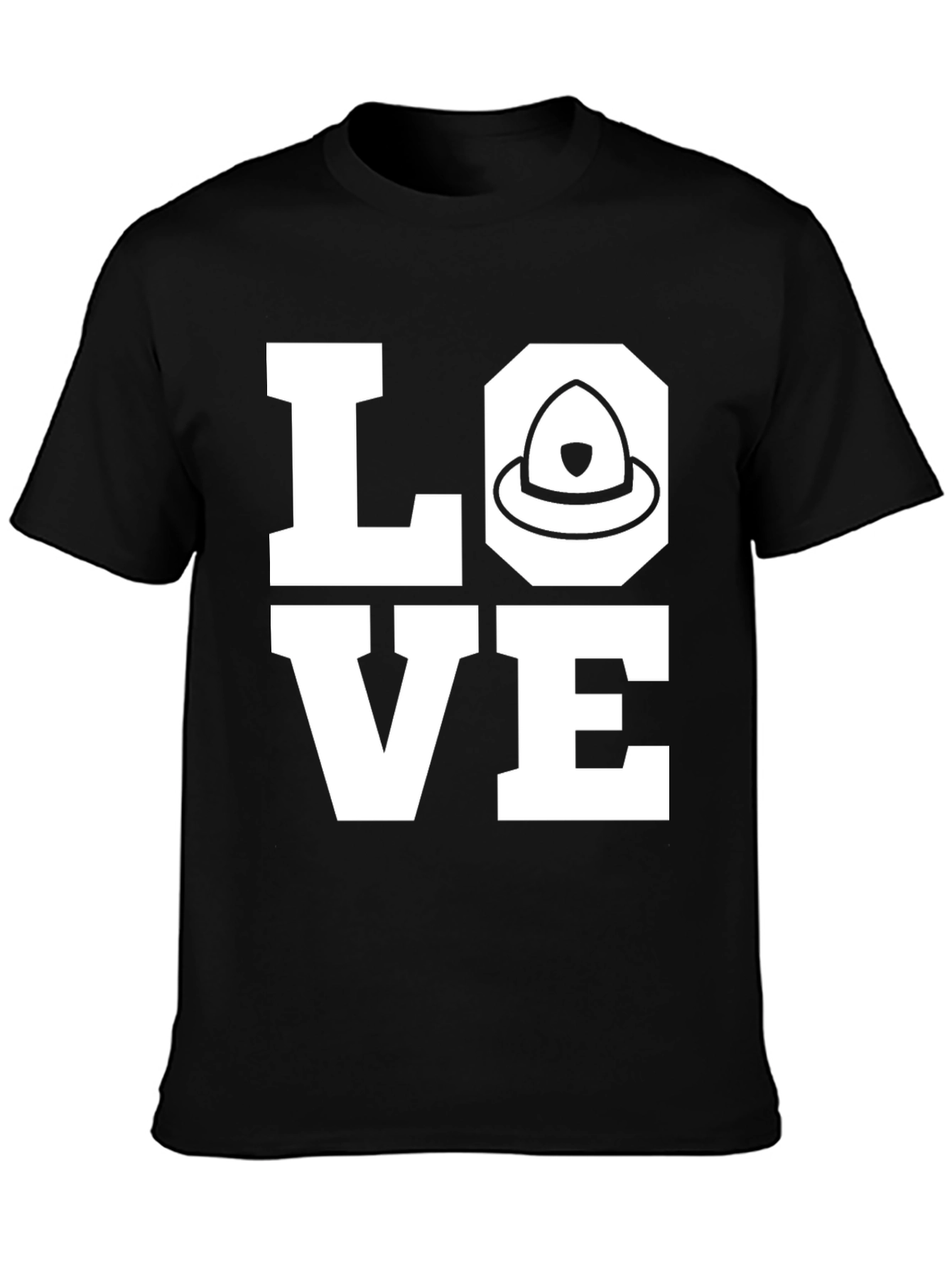 Firefighter Love Black T-Shirt