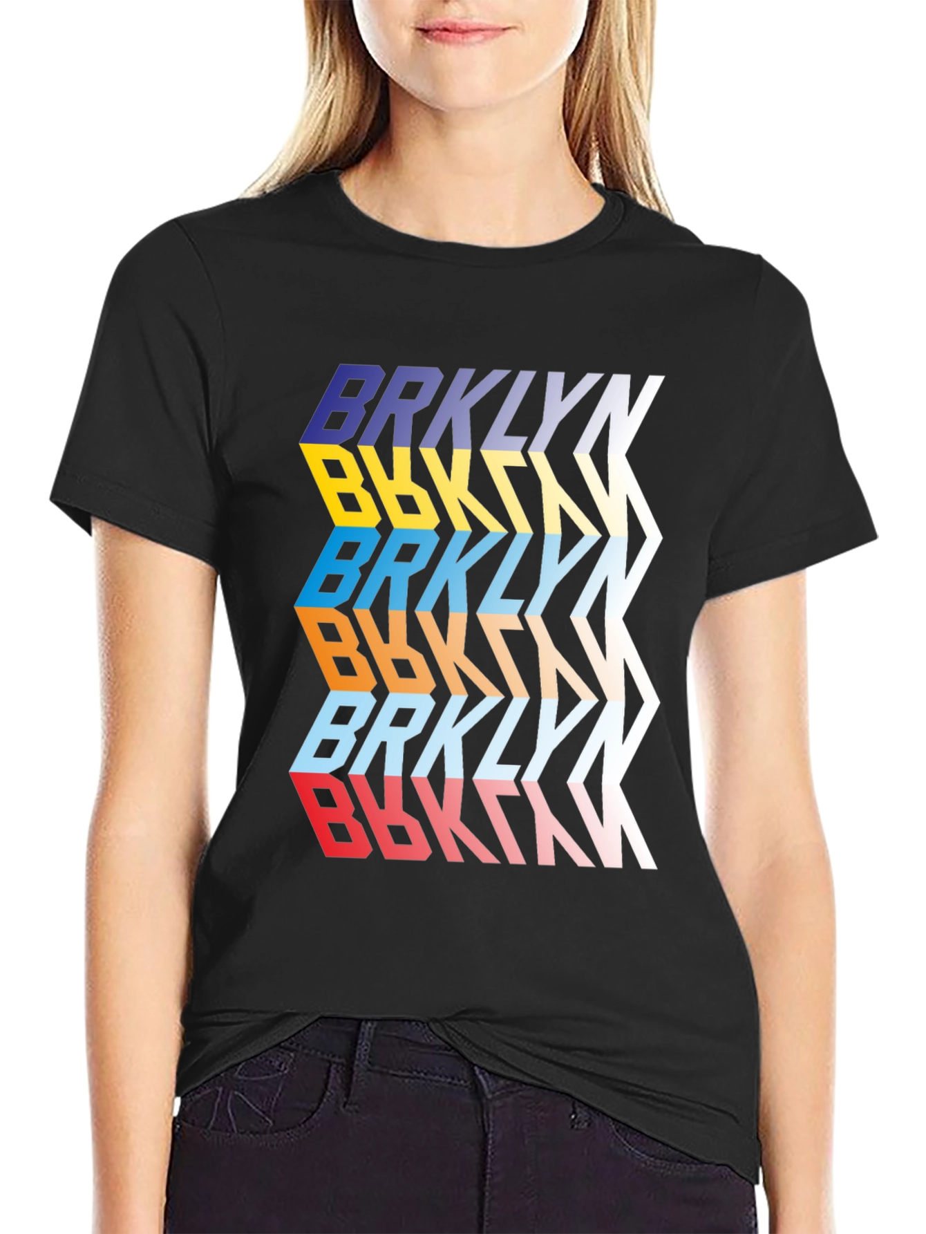 Brooklyn Retro Graphic Print Mens Tee - Black