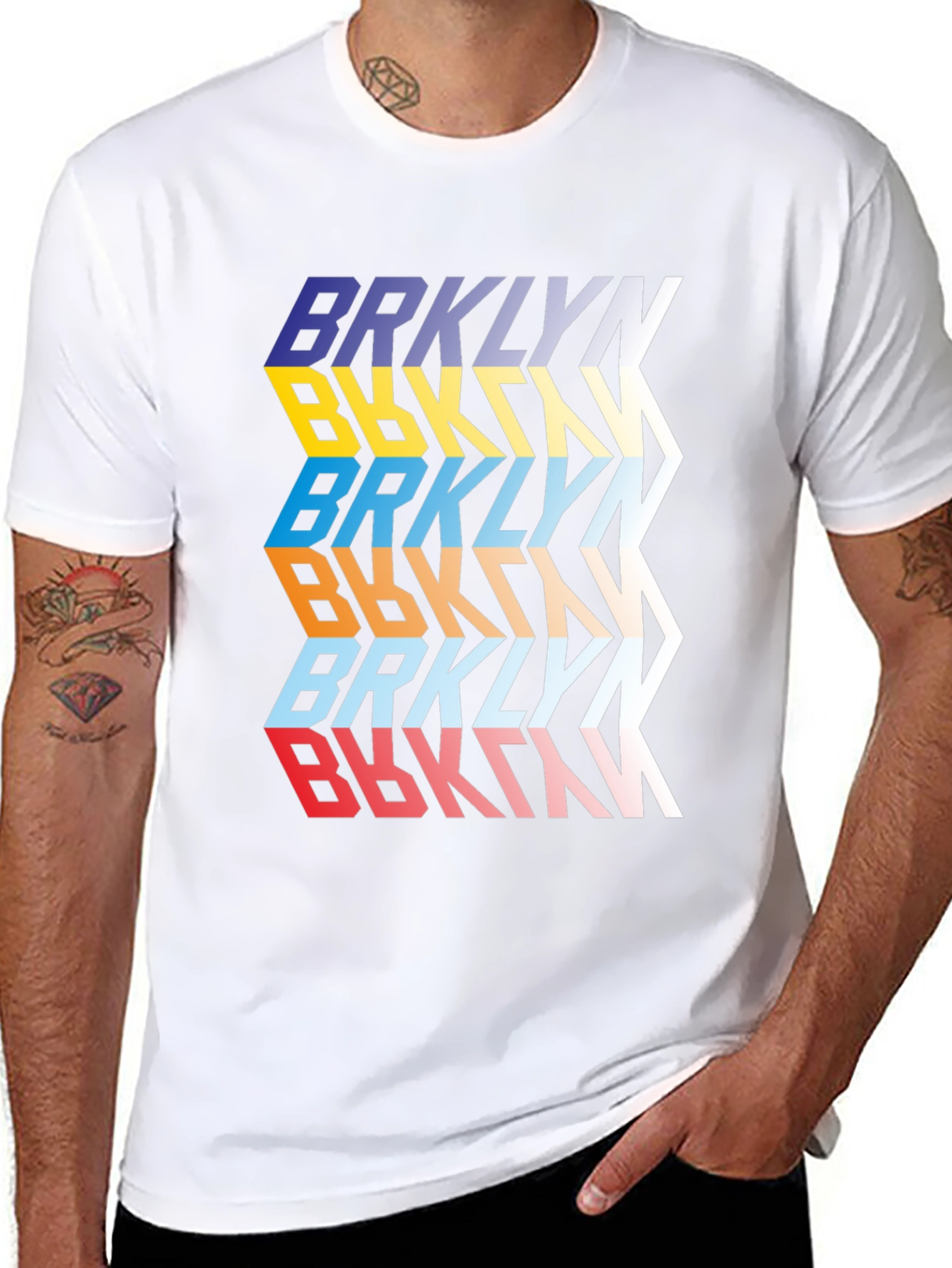 Brooklyn Retro Graphic Print Mens Tee - Black