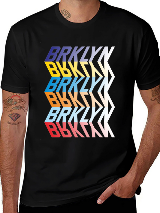 Brooklyn Retro Graphic Print Mens Tee - Black
