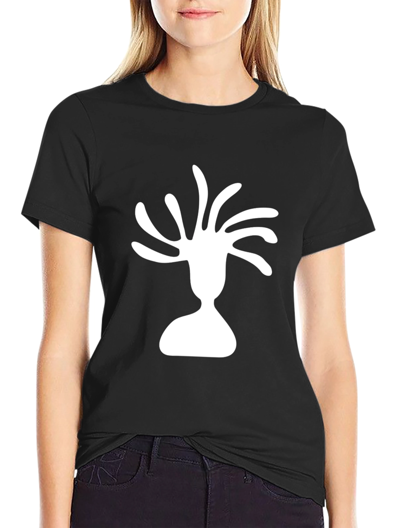 Abstract Tree Graphic Black T-Shirt