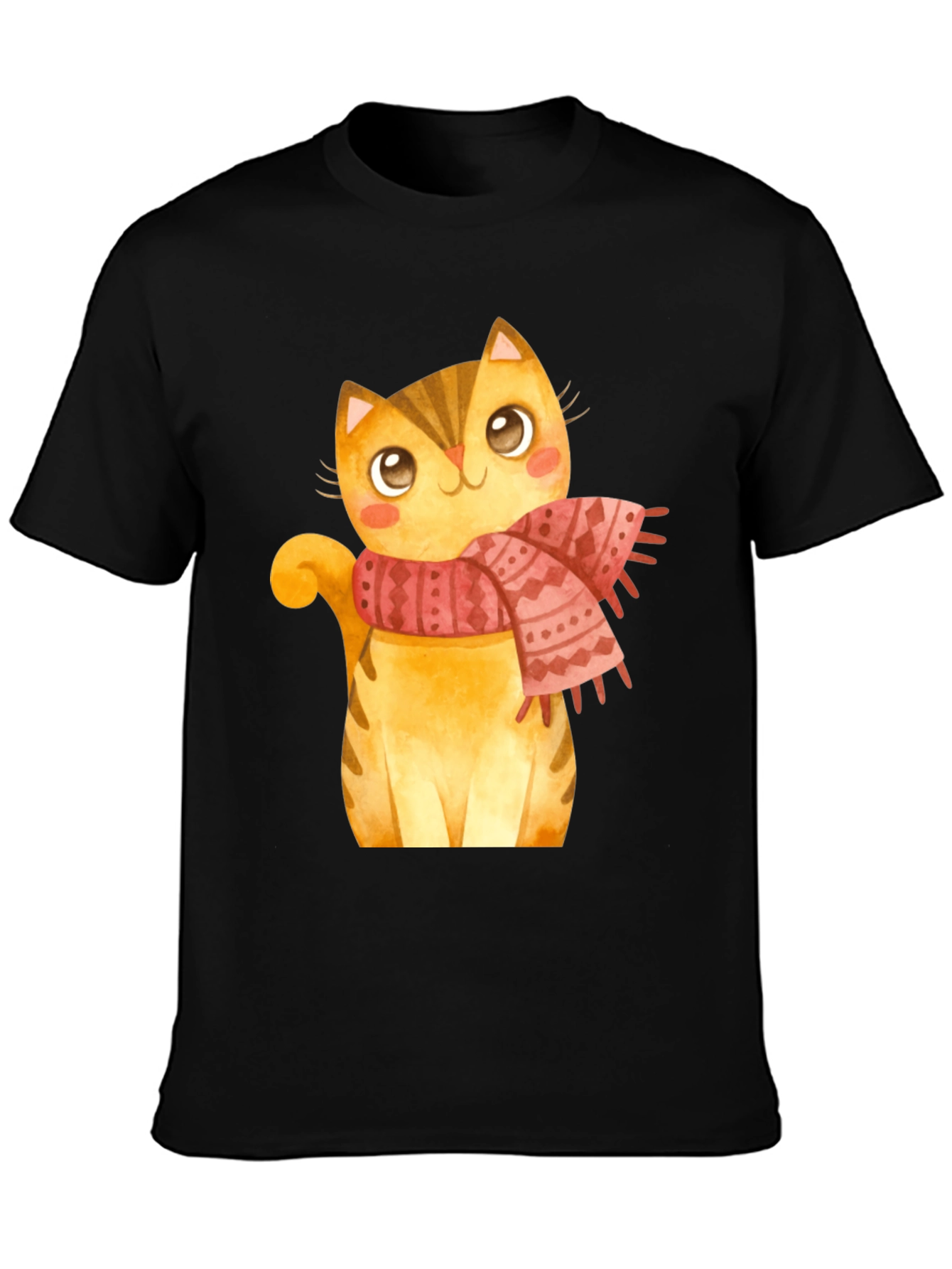 Cute Cat Scarf Graphic Tee