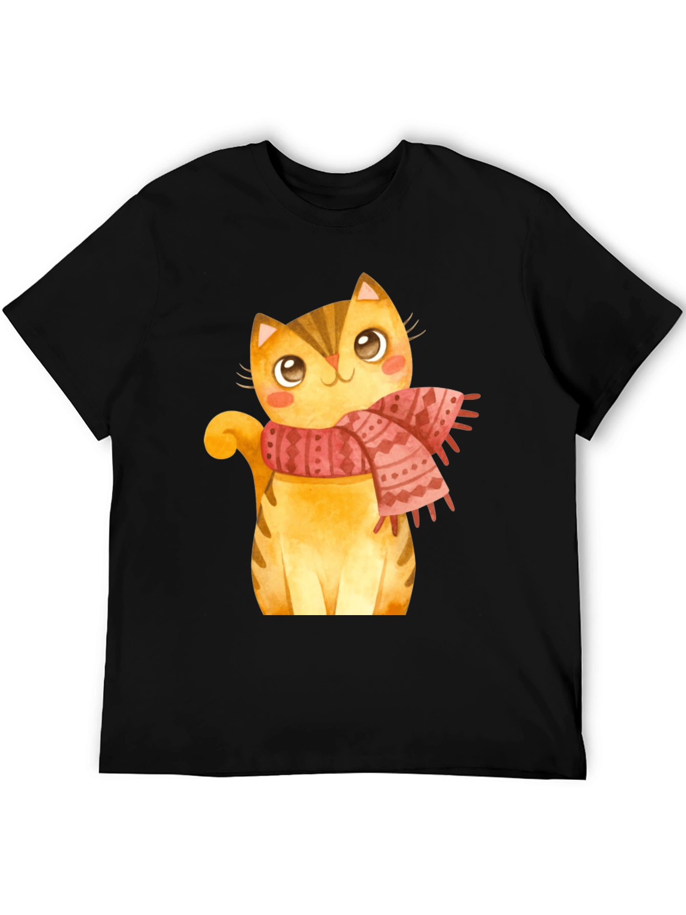 Cute Cat Scarf Graphic Tee
