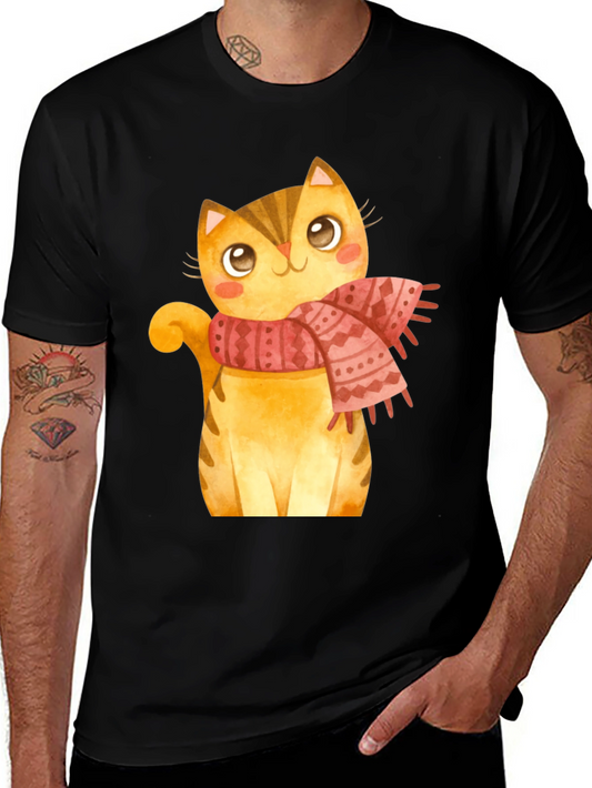 Cute Cat Scarf Graphic Tee