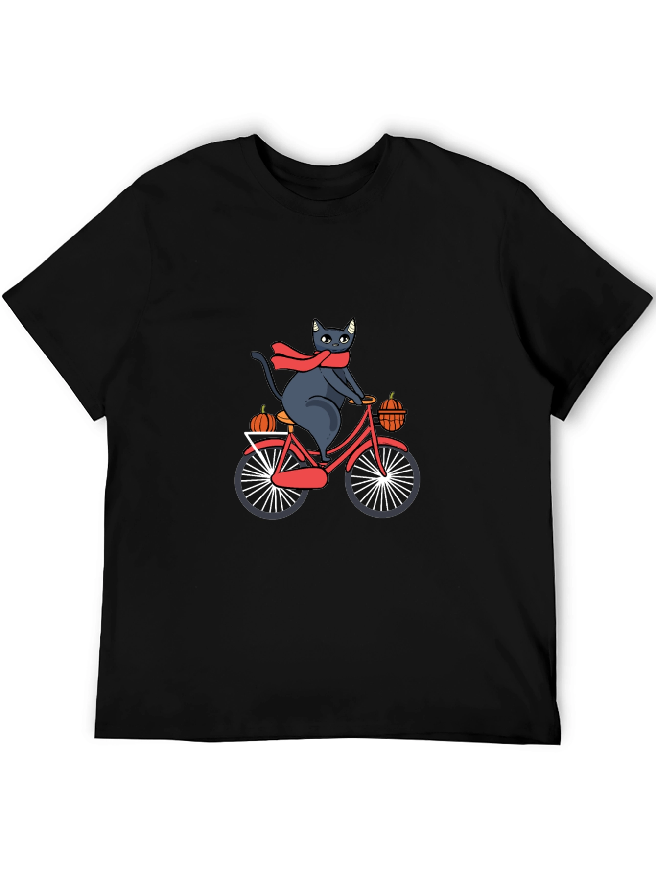 Cat on Bike T-Shirt - Halloween Fall Design