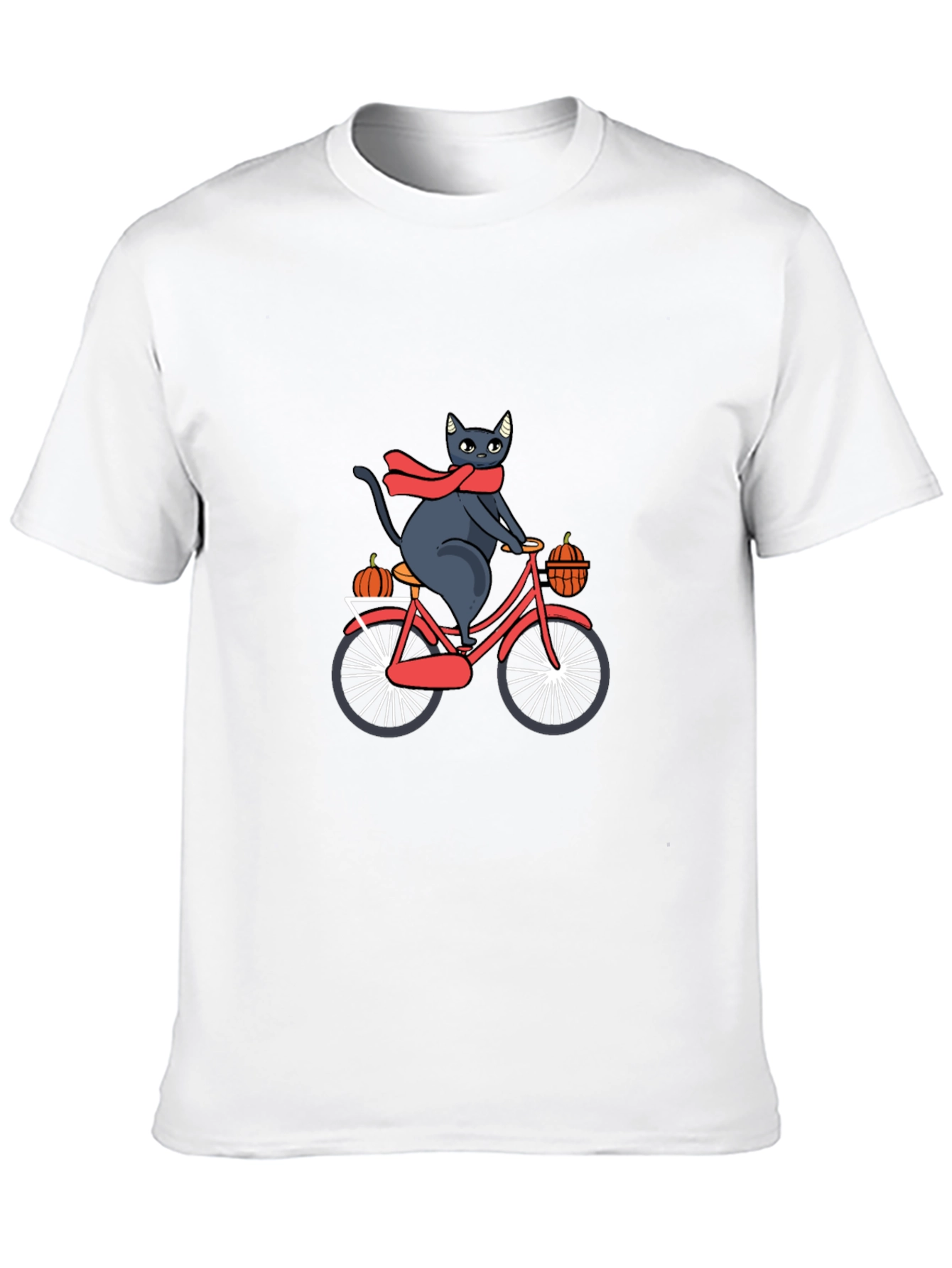 Cat on Bike T-Shirt - Halloween Fall Design