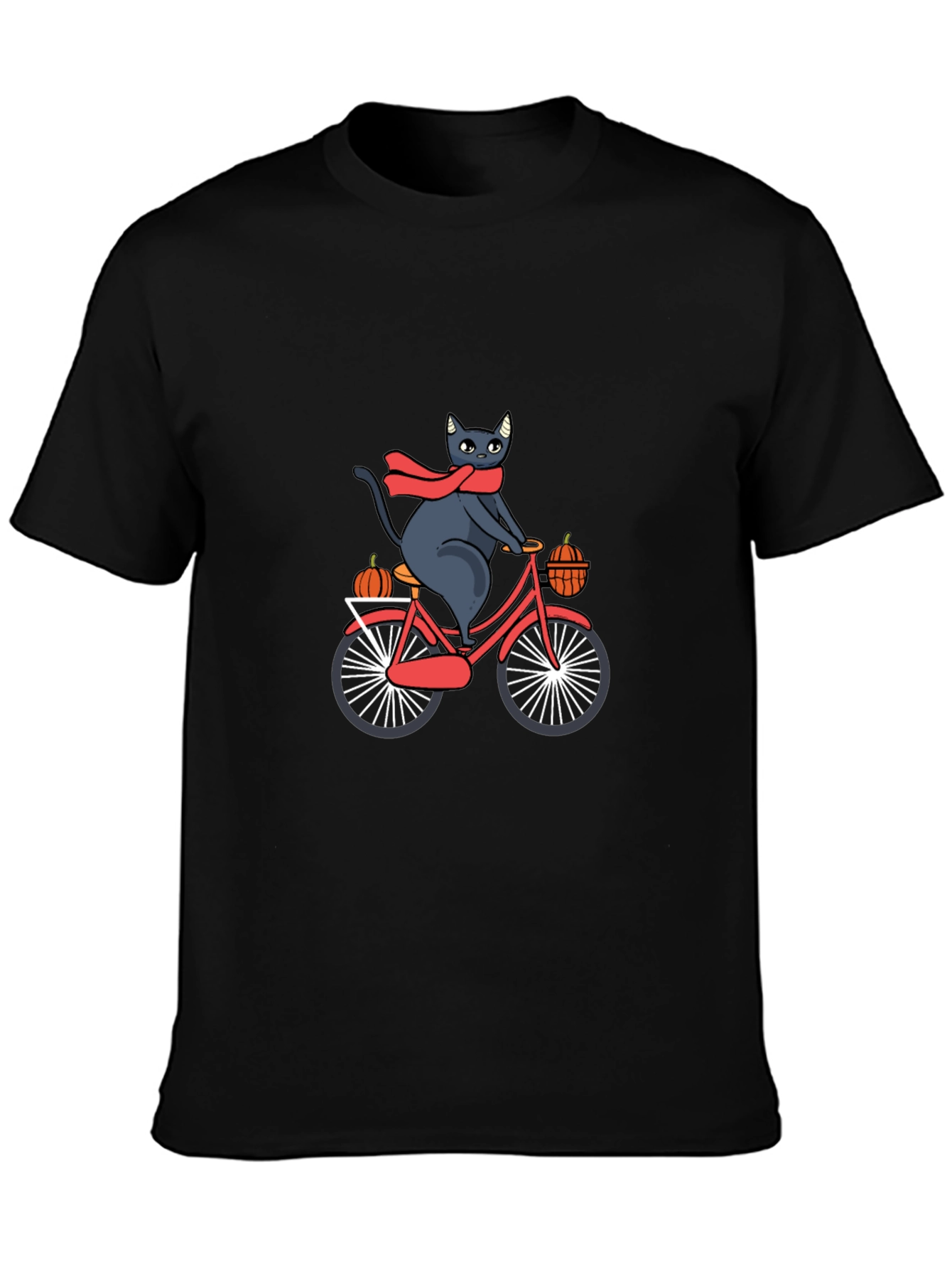 Cat on Bike T-Shirt - Halloween Fall Design