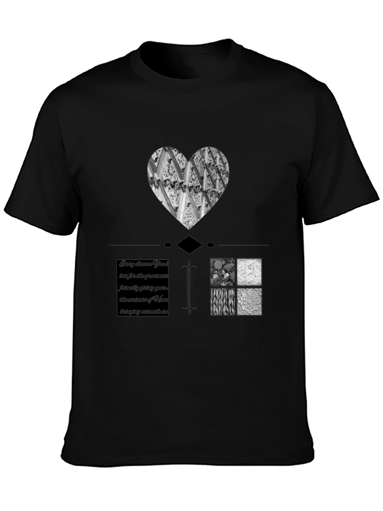Artistic Graphic Print Black T-Shirt