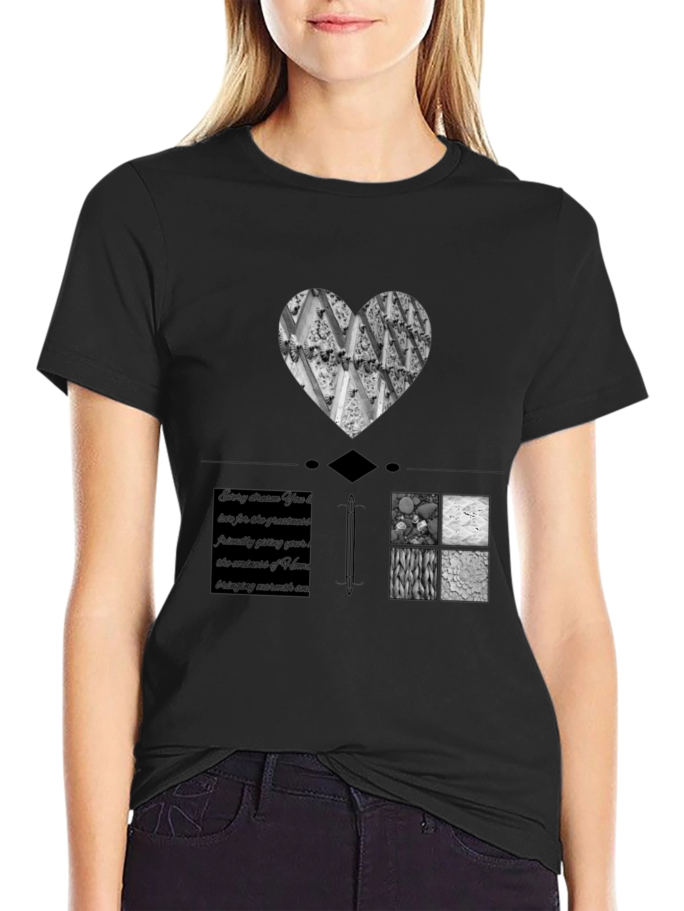 Artistic Graphic Print Black T-Shirt