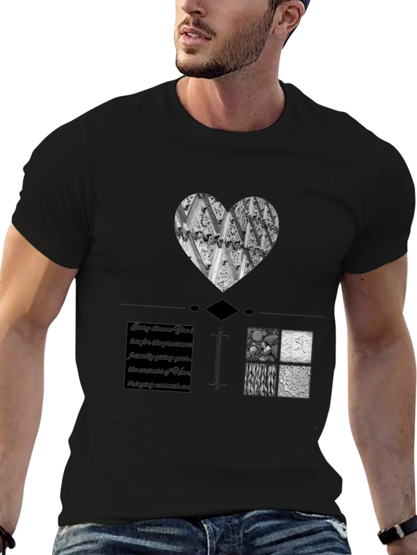 Artistic Graphic Print Black T-Shirt