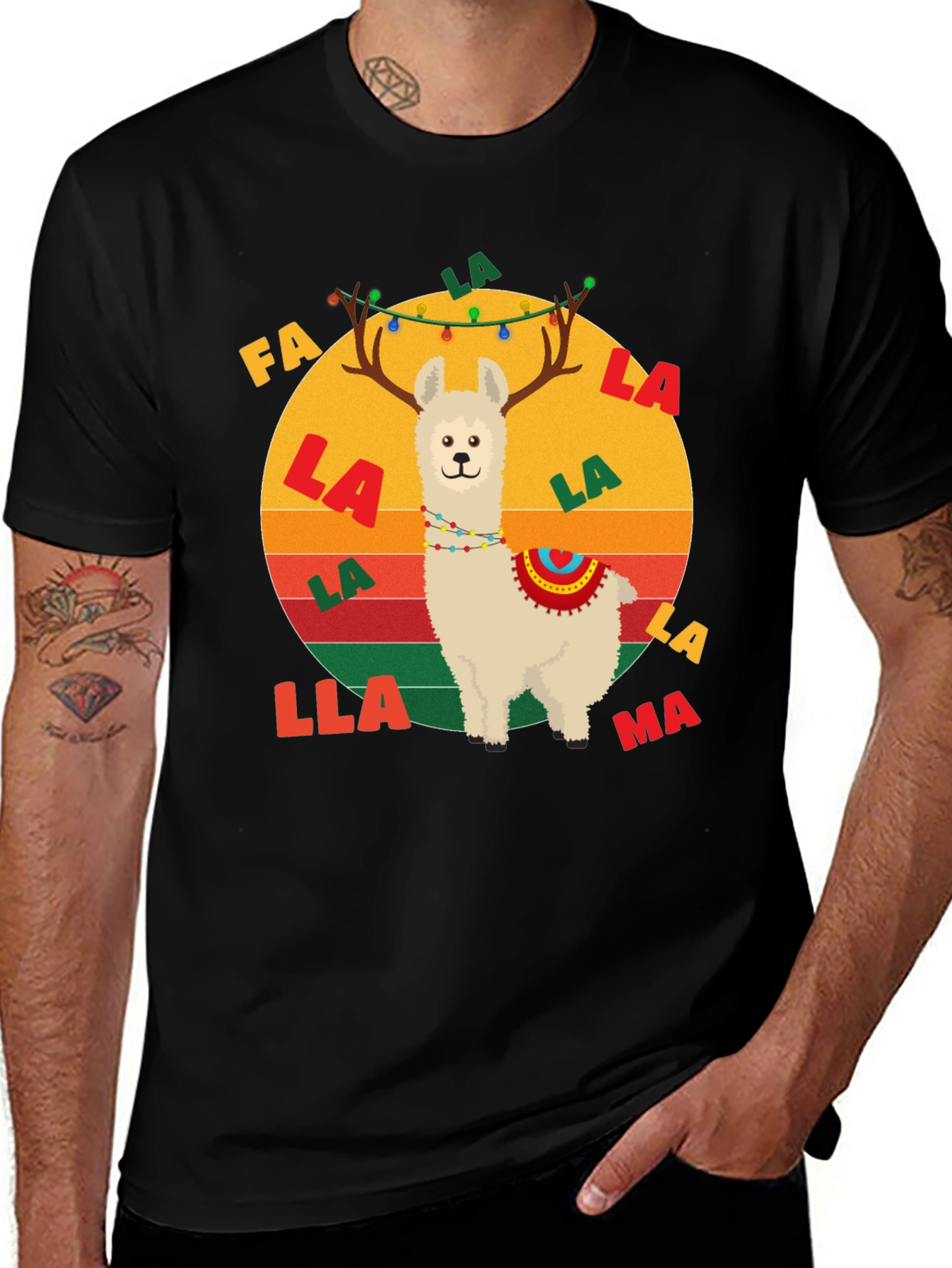 Fa La Llama Christmas Graphic Tee