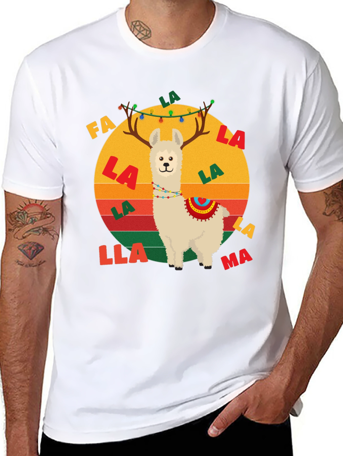 Fa La Llama Christmas Graphic Tee