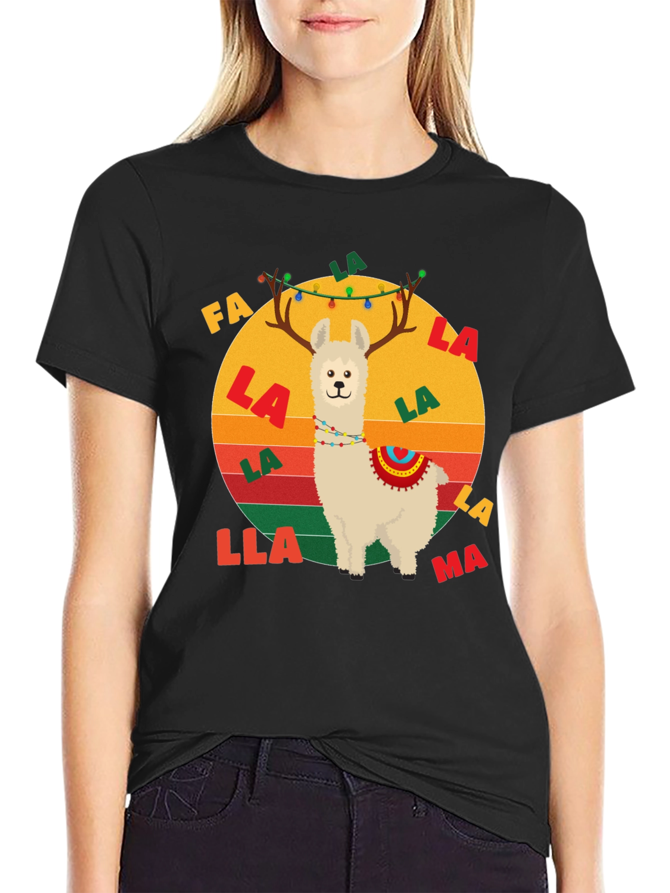 Fa La Llama Christmas Graphic Tee