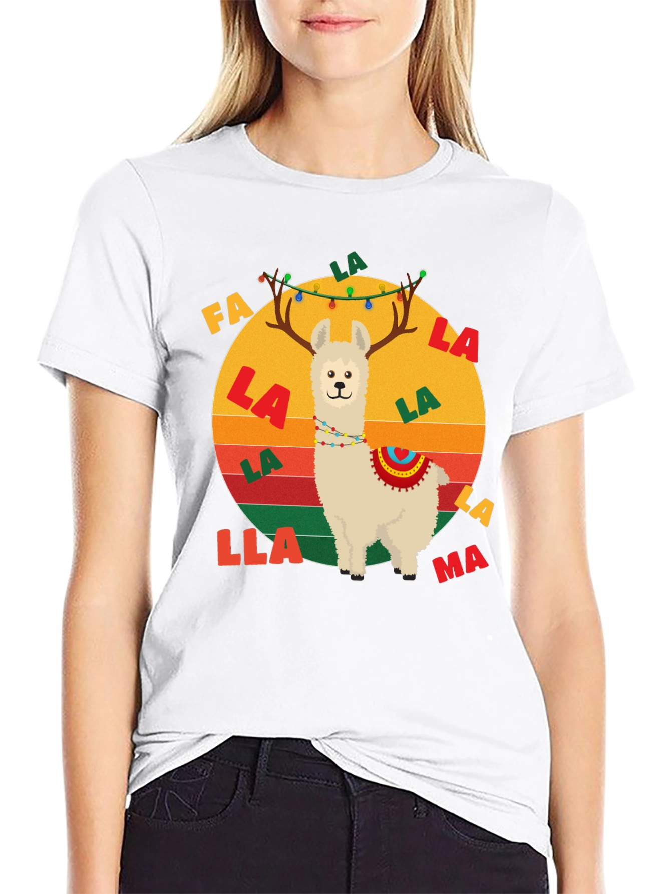 Fa La Llama Christmas Graphic Tee