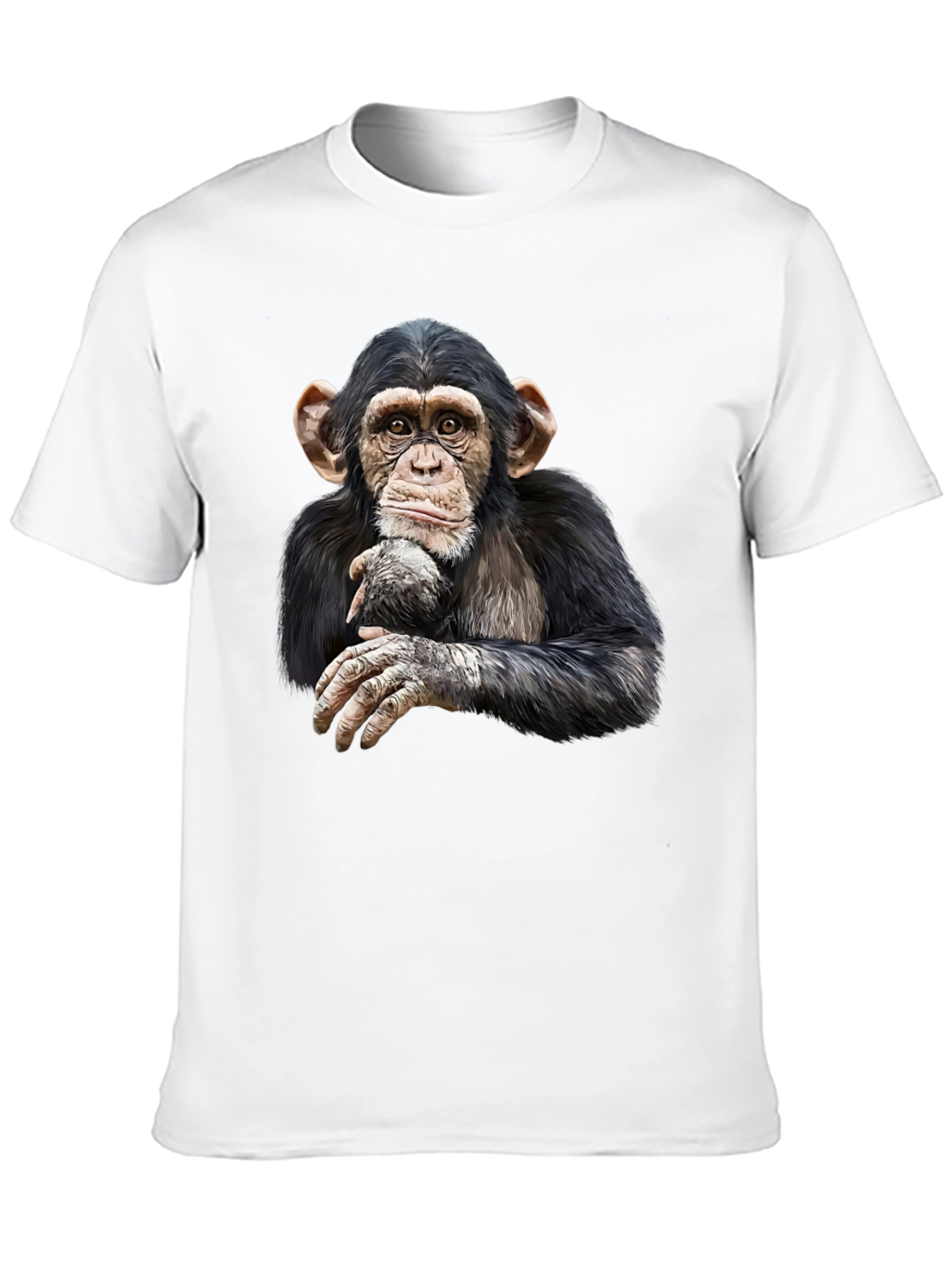 Chimpanzee Graphic Tee - Black Cotton T-Shirt