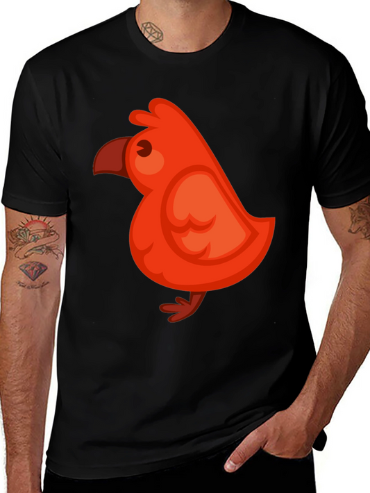 Cute Red Bird Graphic Tee - Soft Cotton Blend