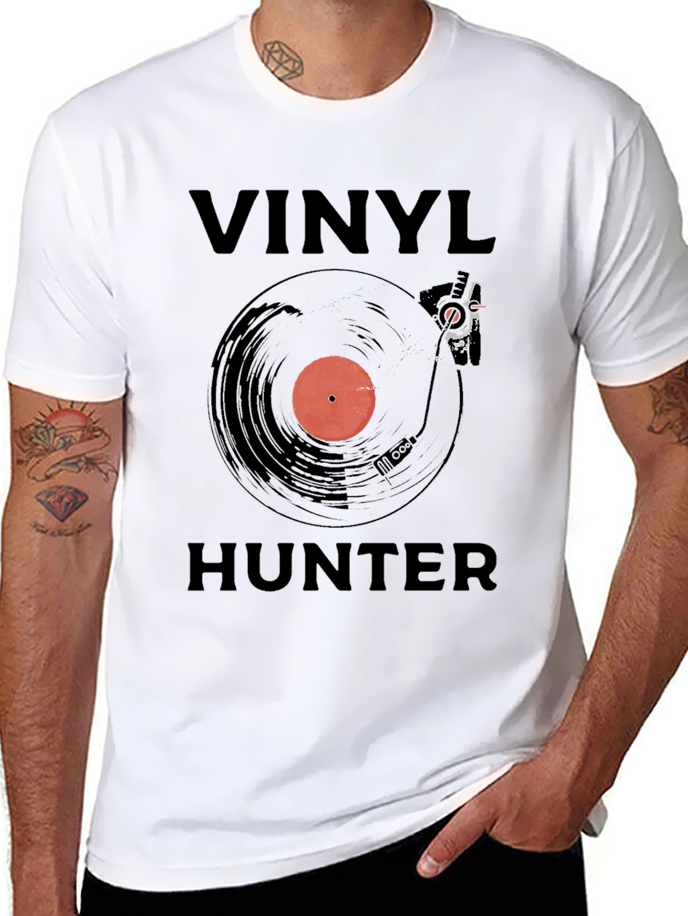 Vinyl Hunter Graphic T-Shirt - Music Lover Tee