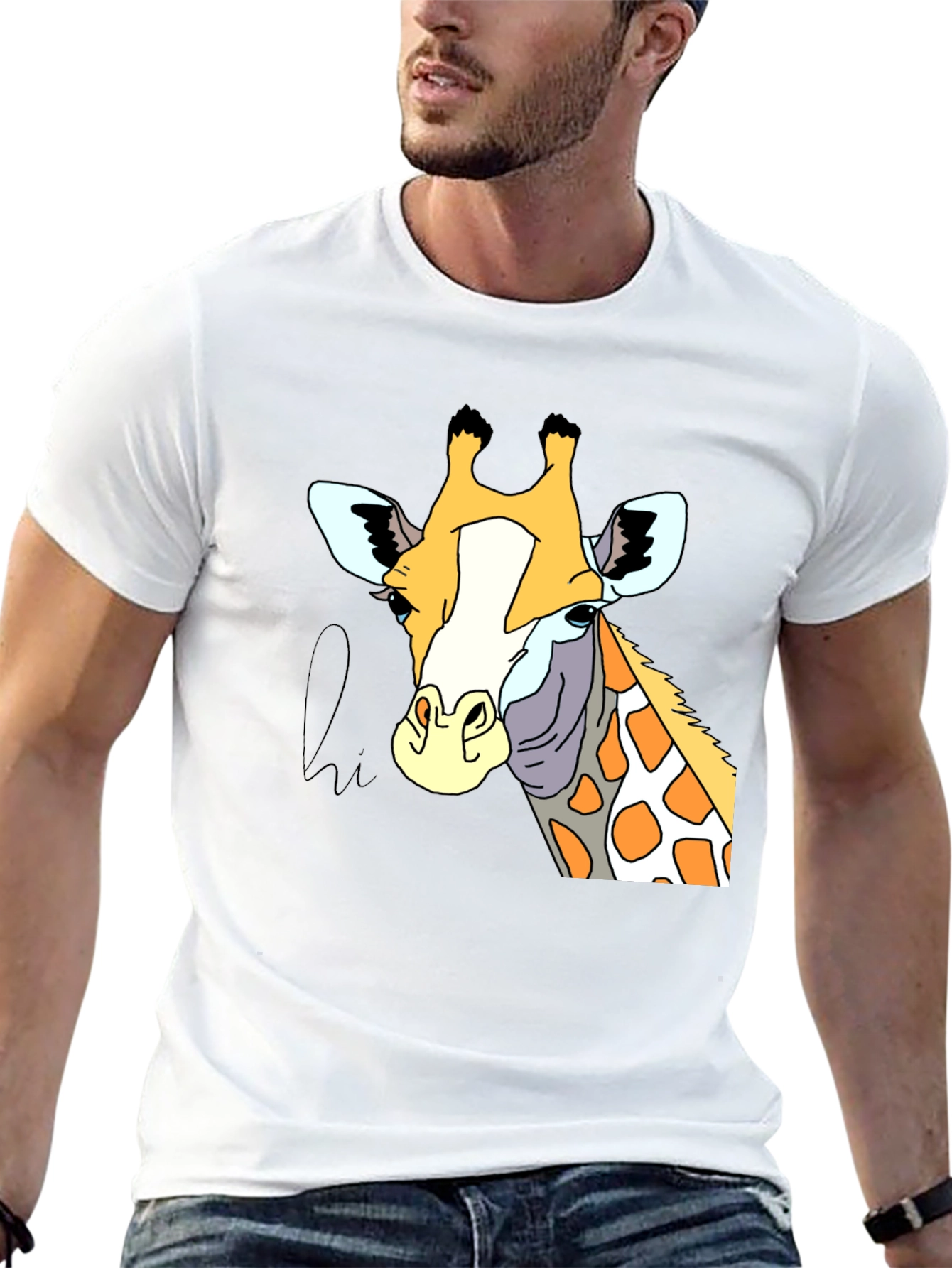 Giraffe Graphic Tee - Stylish Animal Print T-Shirt