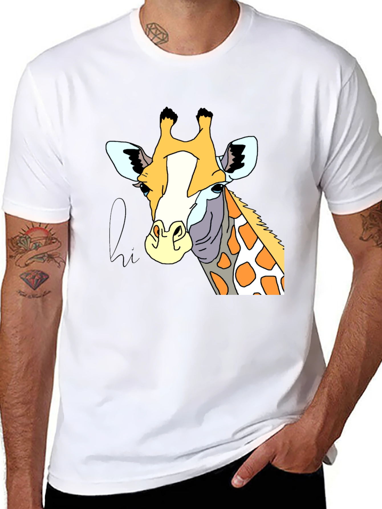 Giraffe Graphic Tee - Stylish Animal Print T-Shirt