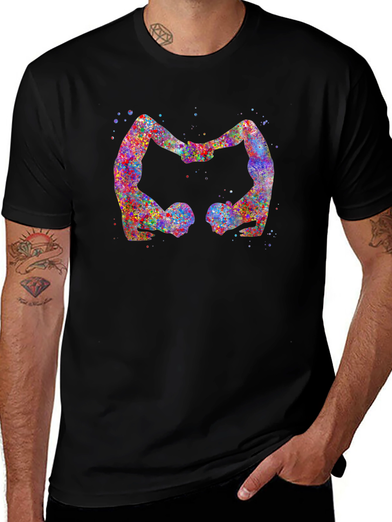 Yoga Lovers Black T-Shirt