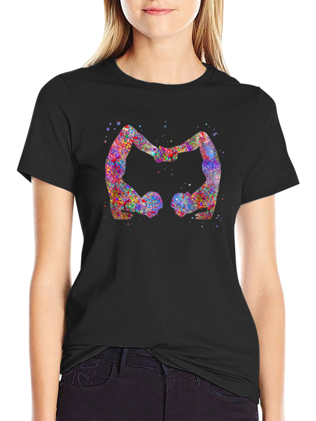Yoga Lovers Black T-Shirt