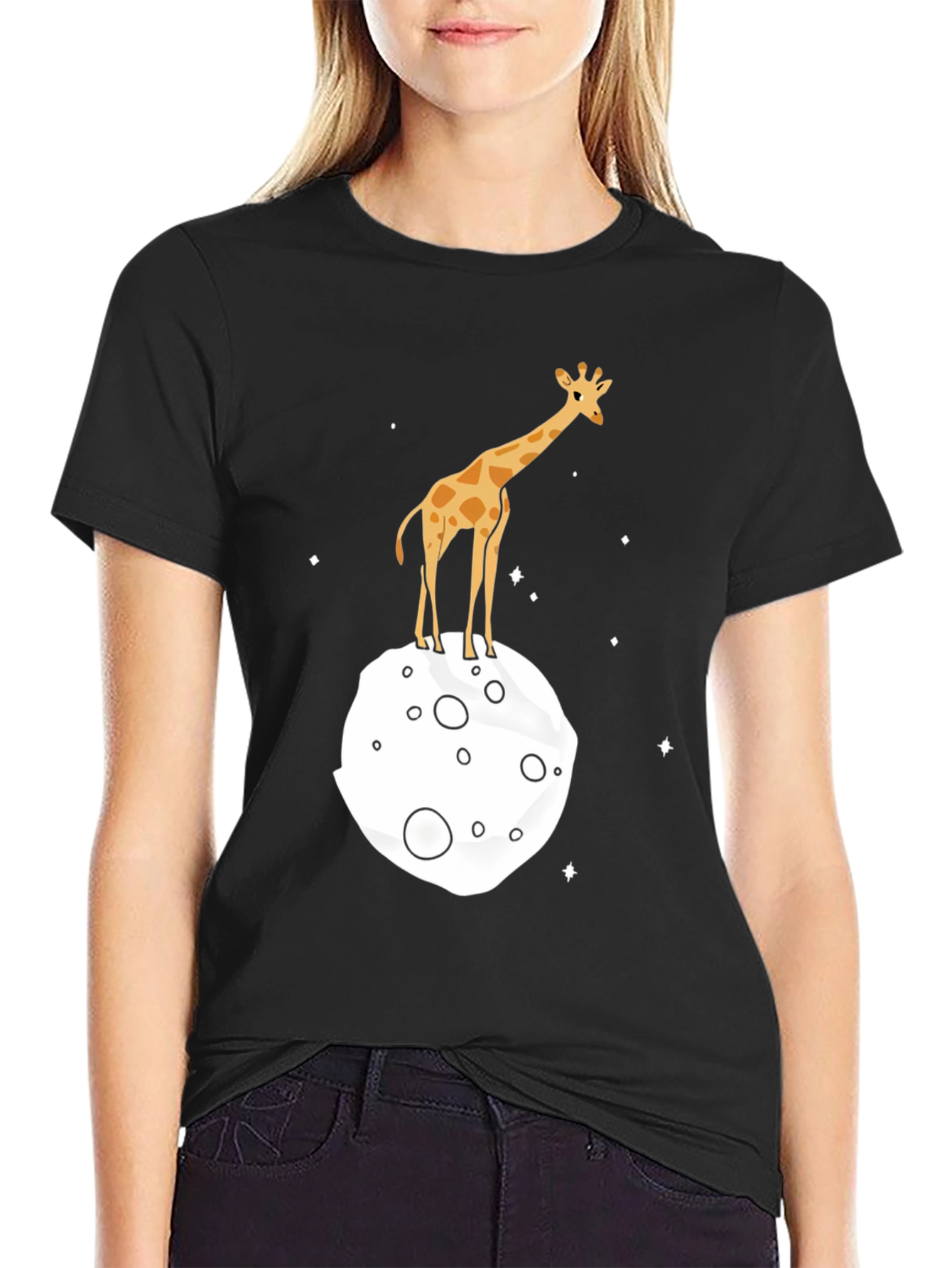 Giraffe on the Moon Graphic Tee