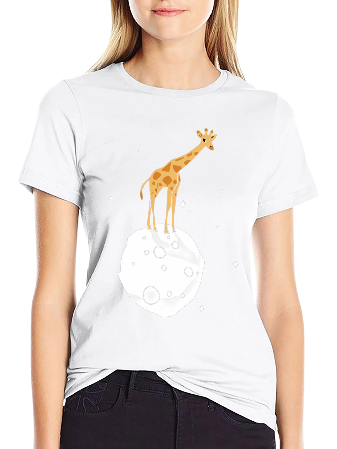 Giraffe on the Moon Graphic Tee