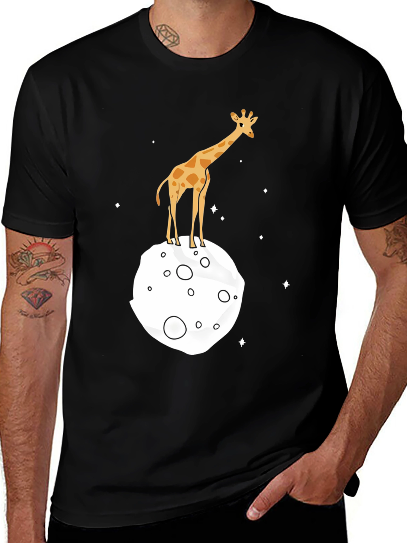 Giraffe on the Moon Graphic Tee