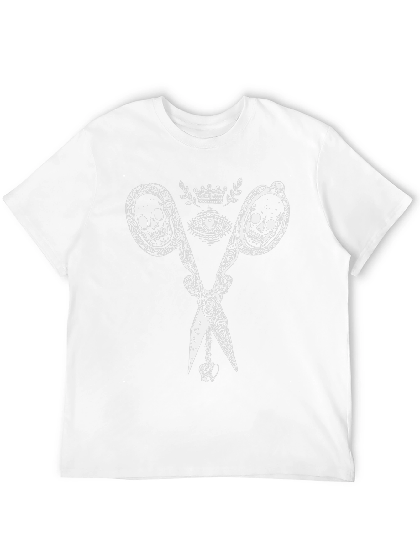 Skull Scissors Graphic Tee - Edgy Fashion