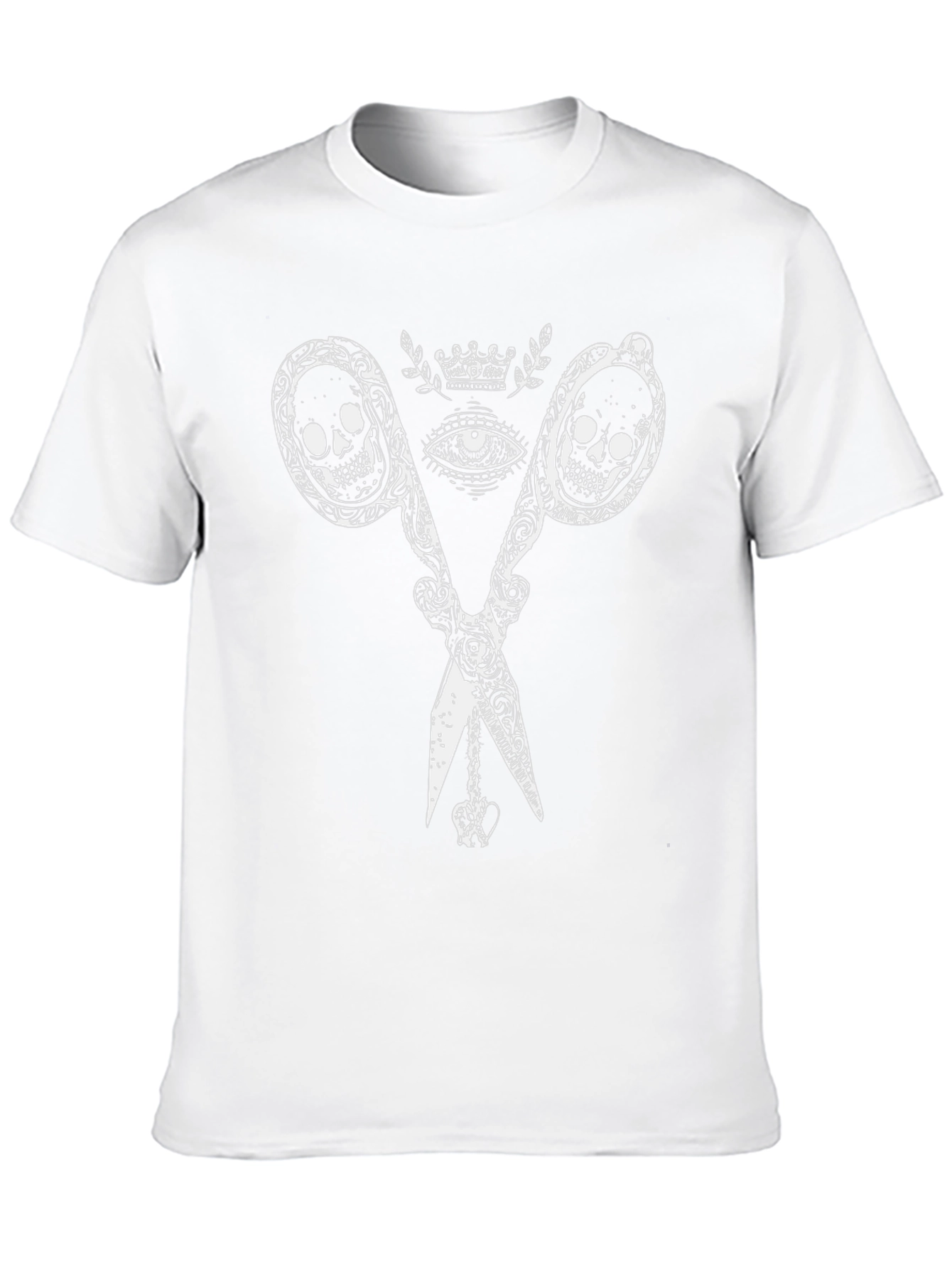 Skull Scissors Graphic Tee - Edgy Fashion