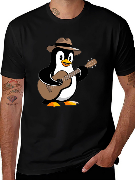 Penguin Guitarist T-Shirt - Music Lover Tee