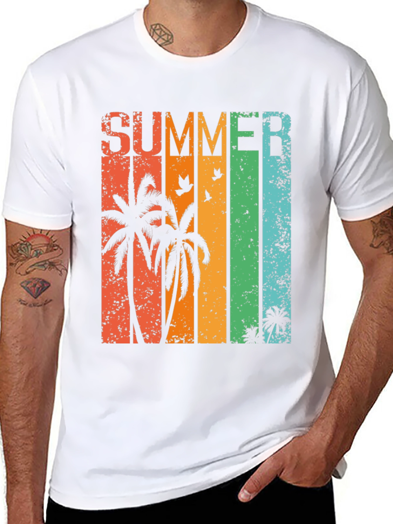 Summer Palm Tree Graphic T-Shirt