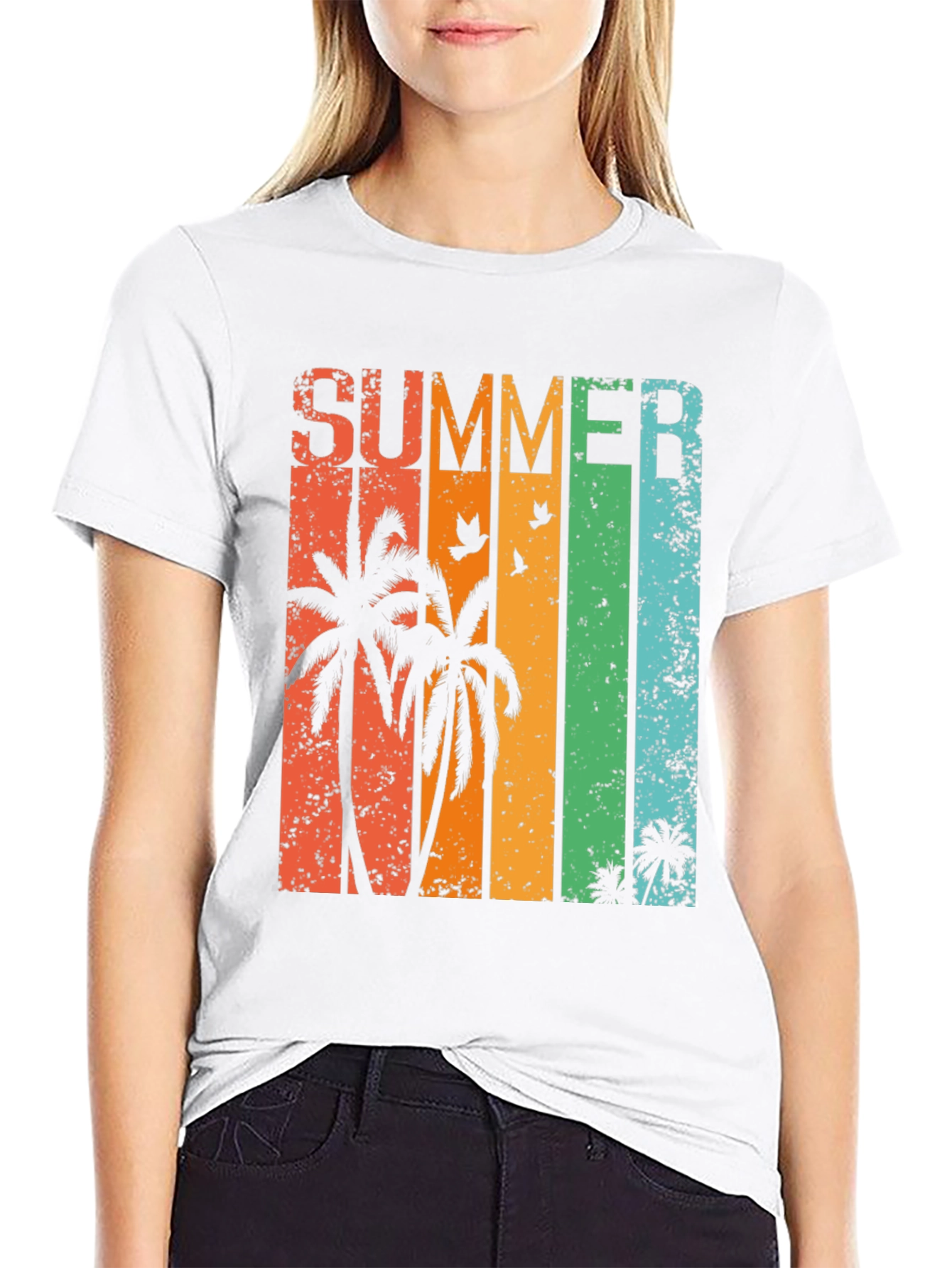Summer Palm Tree Graphic T-Shirt