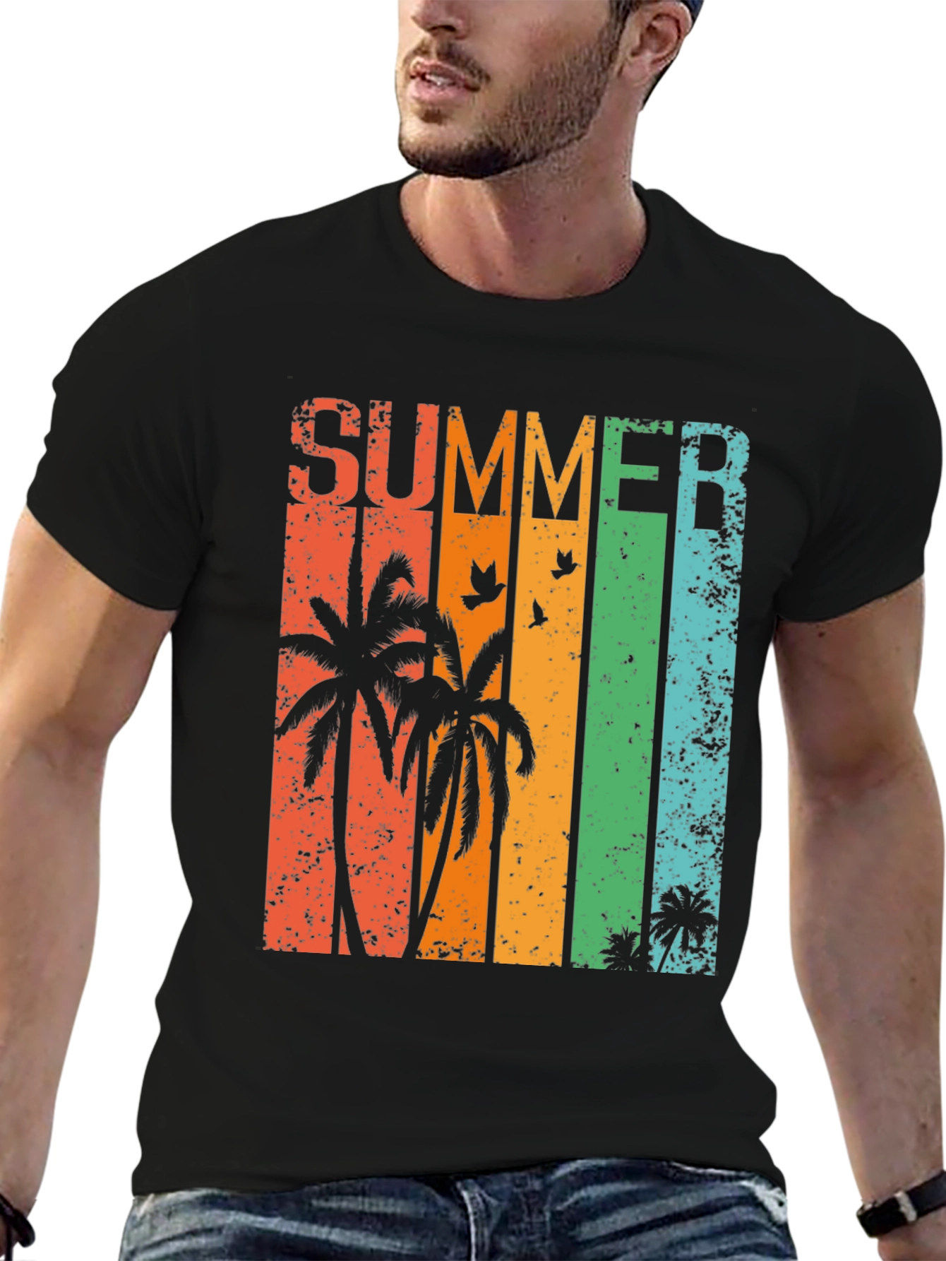 Summer Palm Tree Graphic T-Shirt