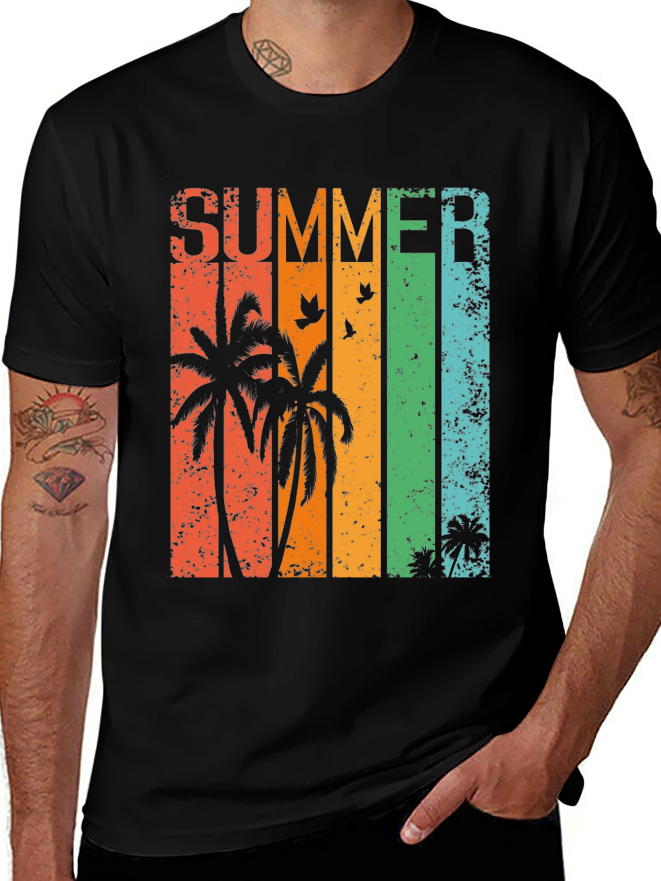 Summer Palm Tree Graphic T-Shirt
