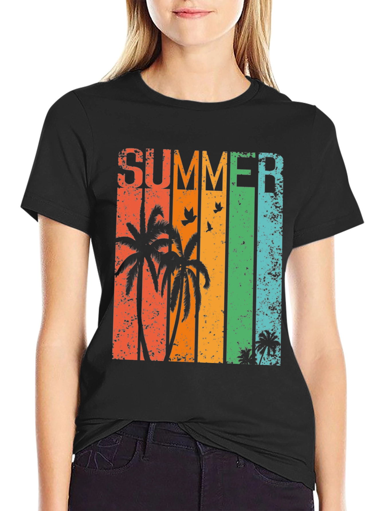 Summer Palm Tree Graphic T-Shirt