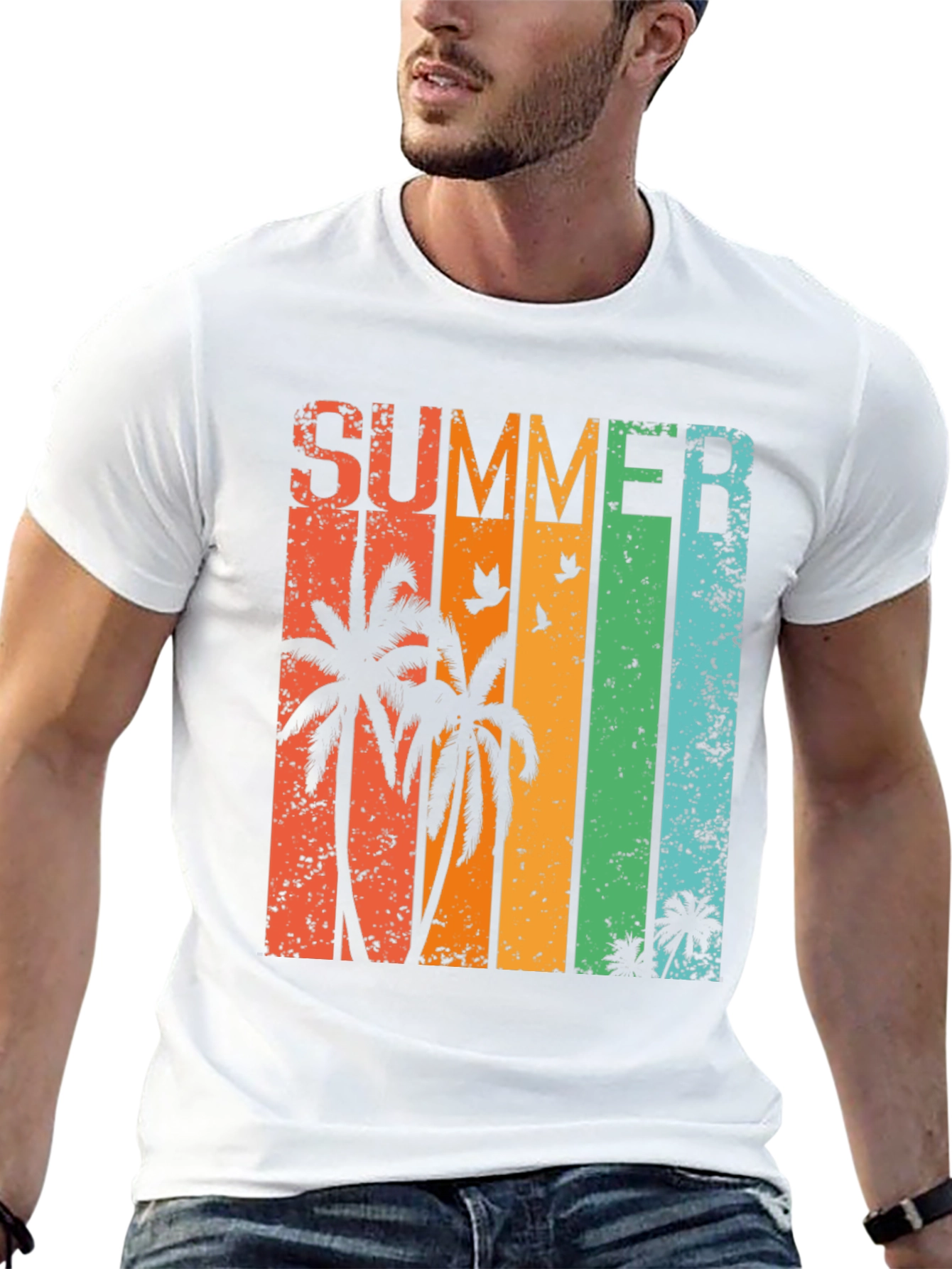 Summer Palm Tree Graphic T-Shirt