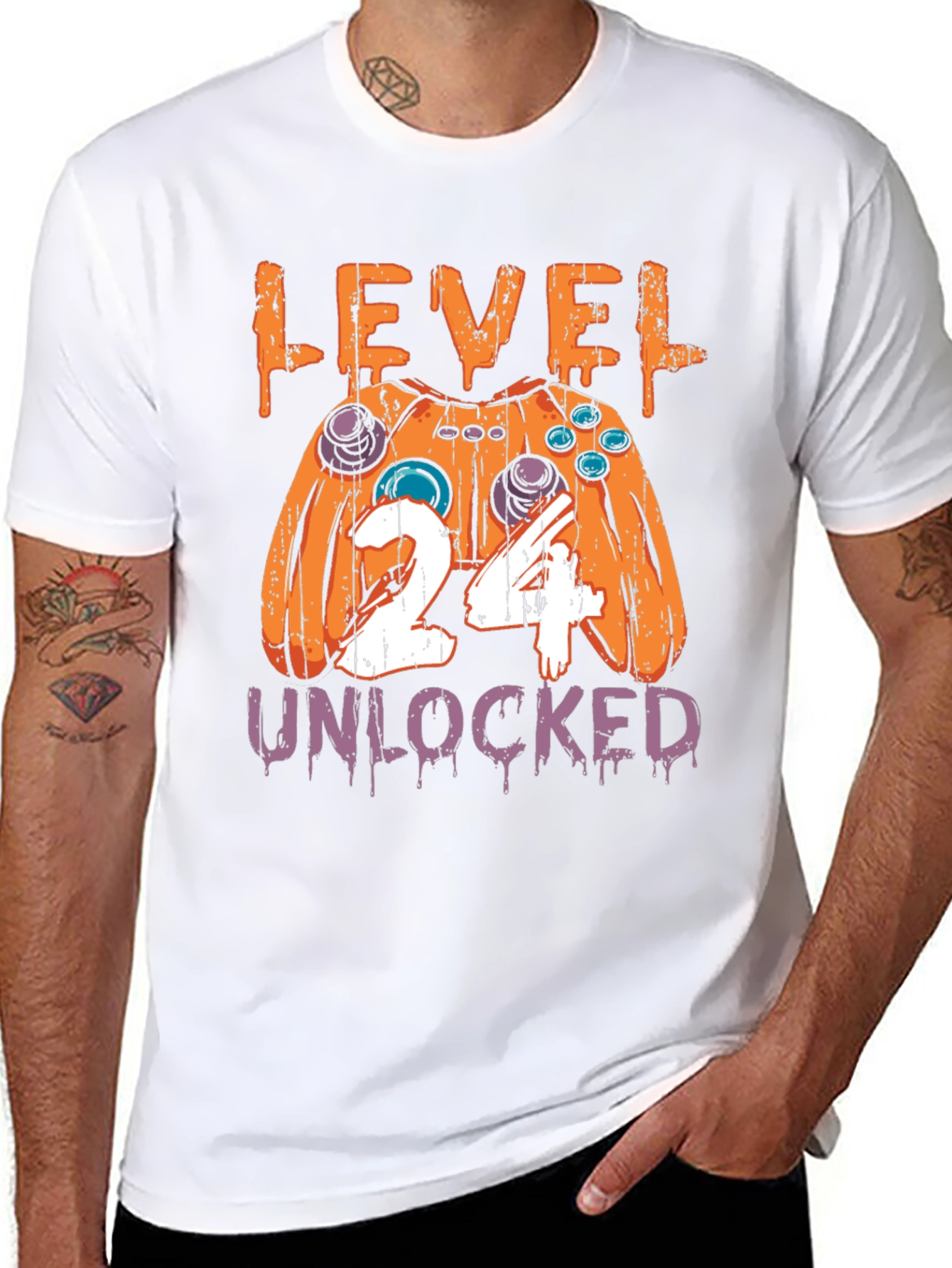 Level 24 Unlocked T-Shirt Gamer Birthday Gift